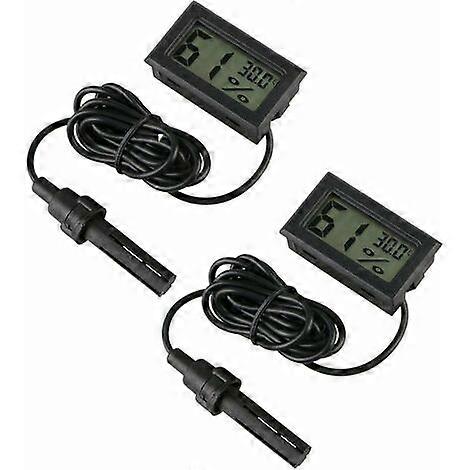 Thermometer Hygrometer Mini Probe Thermometers for Reptile Incubator (2 Pack)