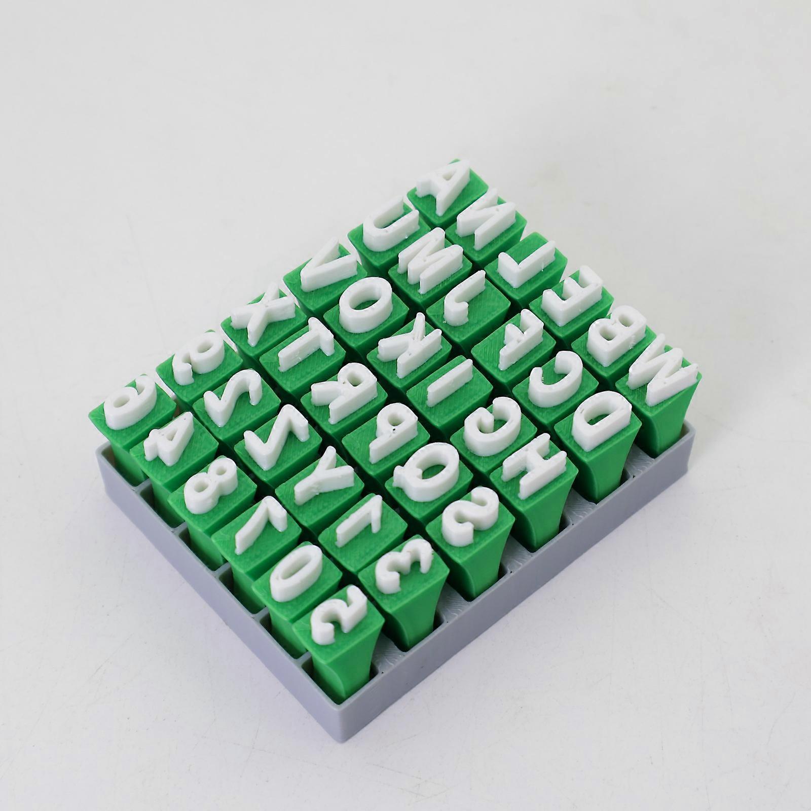 Pottery alphabet stamp set uppercase lowercase letters