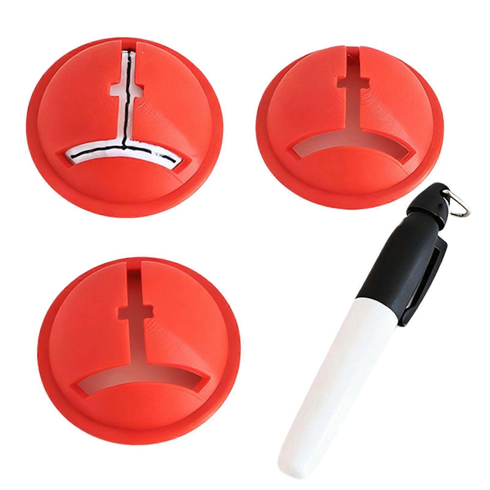 3-Packs Golf Ball Liners with Marker Pen, Impact Golf Ball Drawing Marking Alignment Tool for Precision Putting