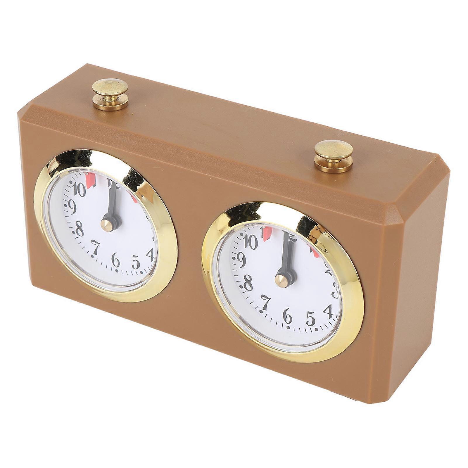 Mechanical Chess Clock Vintage Analog Chess Clock with Large Dials Wind Up Mechanism for Weiqi Competitions Tan 