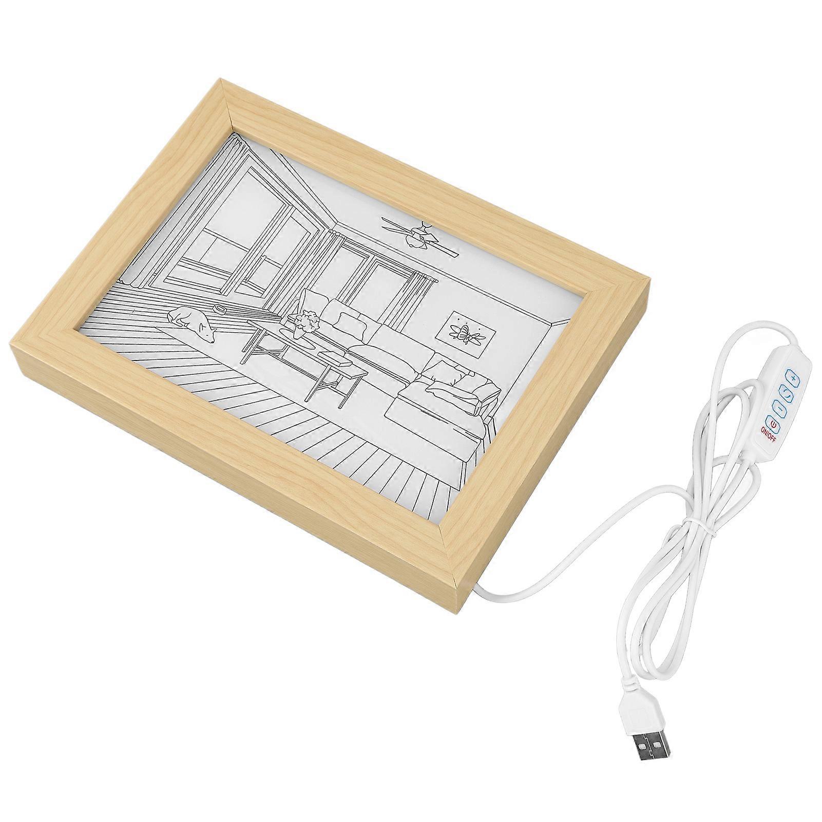 Light Painting Innovative Japanese Anime Style 3 Modes Simulated Sunlight LED Illuminated Painting Light Photo Frame S 