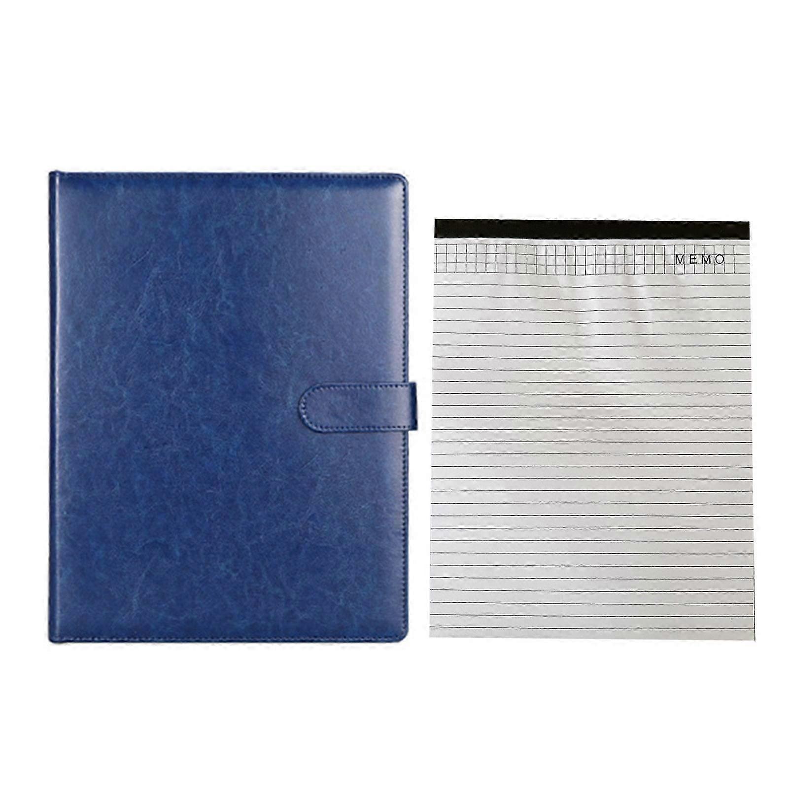 Yesbay Faux Leather Business Folder Portfolio Binder A4 Letter Size Notepad Resume Writing Pad Pen Loop Magnetic Clasp File Case