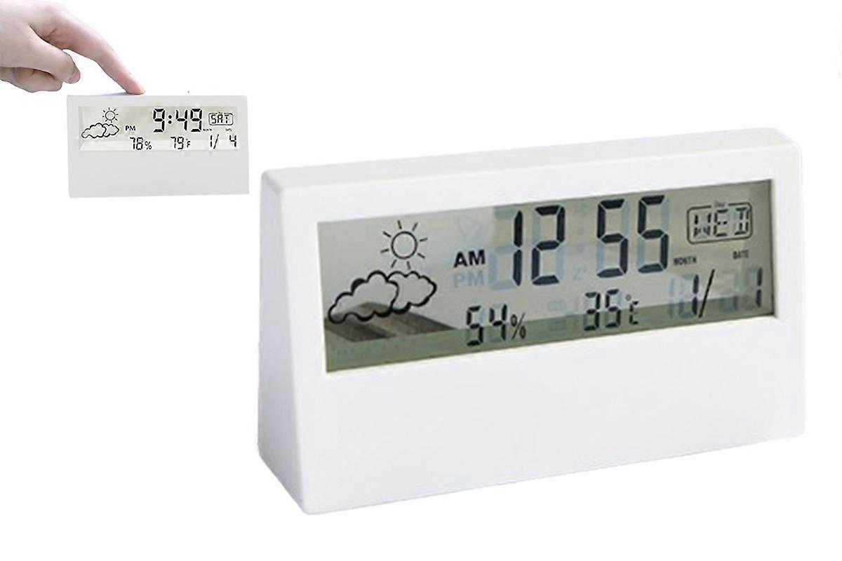 Digital Alarm Clock Desktop Clock With Temperature Humidity Alarm
