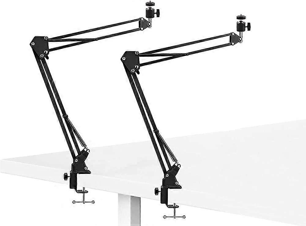 Desktop Arm Mount Stand, Selfie Stick Mount Video Light Stands with Adjustable 1/4" Ball Threaded for Webcam Camera