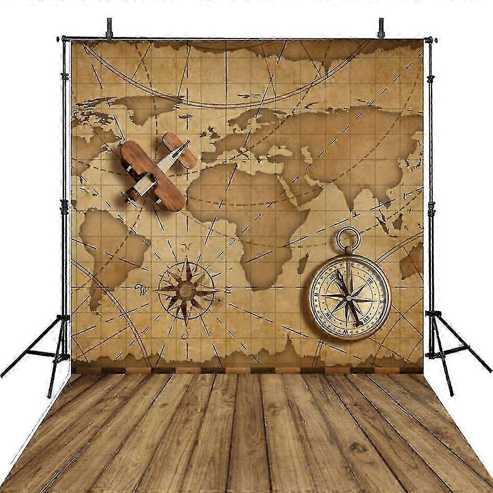 木製の写真の背景ビンテージ150x220 cmの子供写真の背景、世界地図の背景、写真撮影、スタジオ、小道具f54