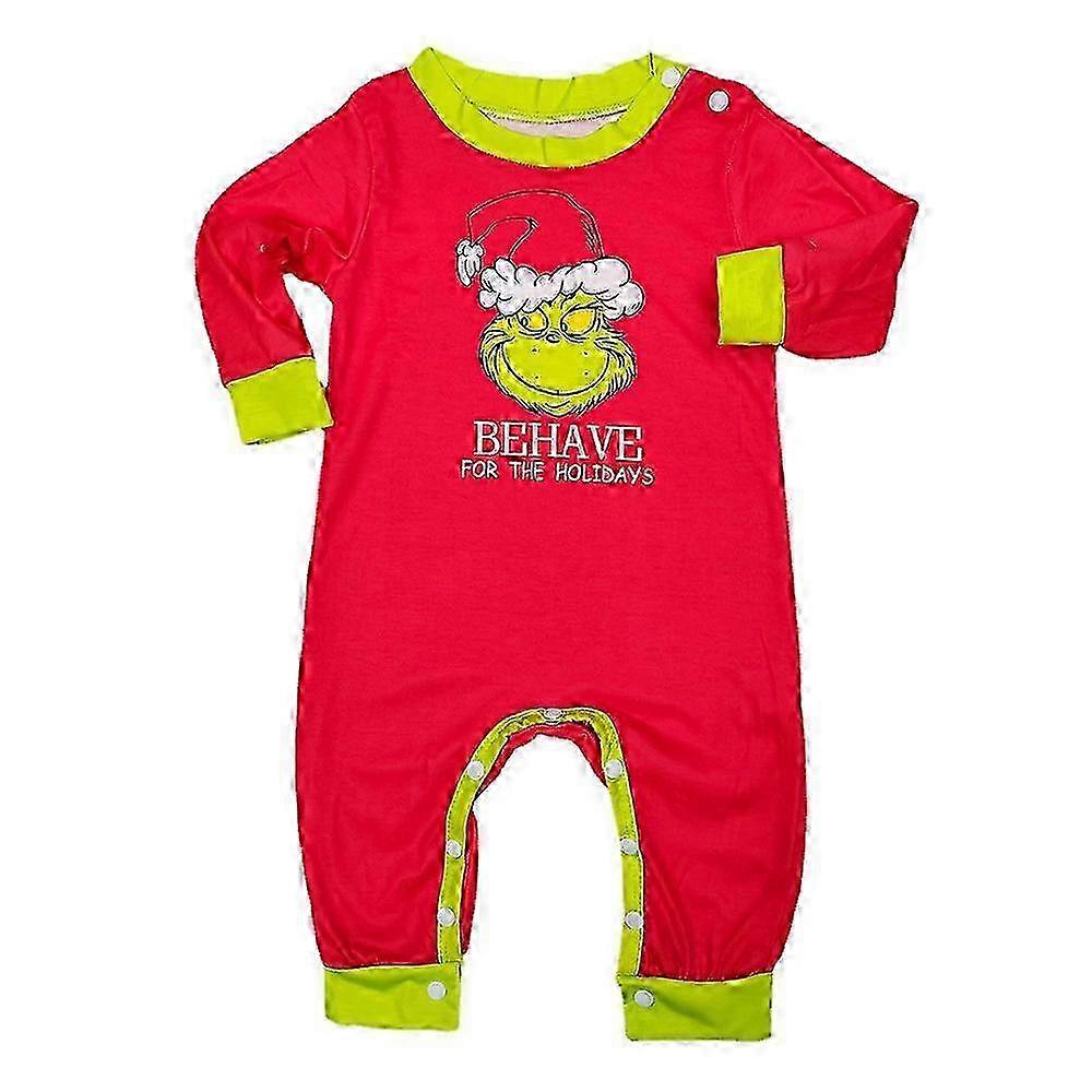 Pijamas combinando de Natal para a família, com estampa do Grinch, para adultos, crianças e bebês. Conjunto de pijamas banx3.