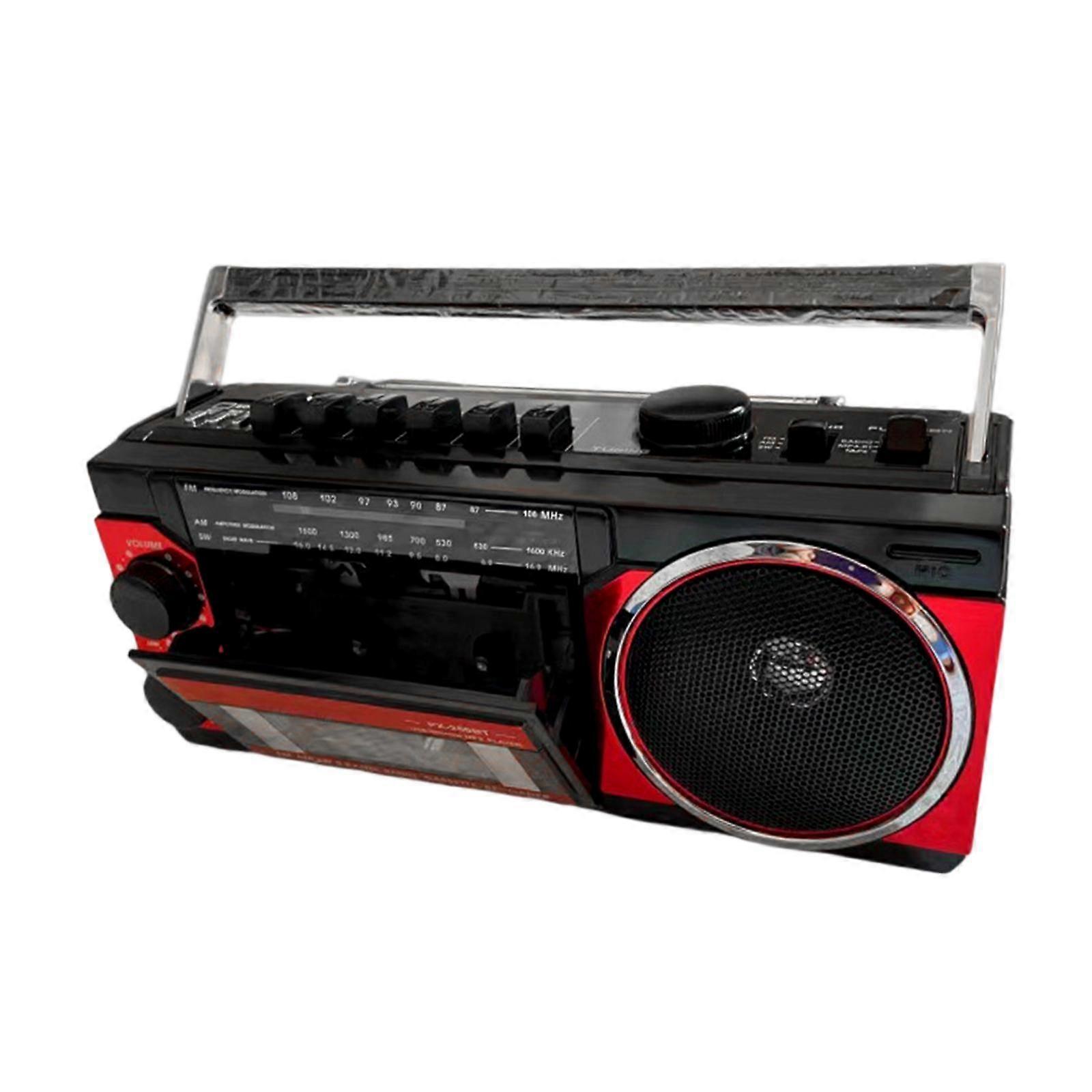 Radio Cassette Player Vintage Design 3W Tape Recording for Park Outside Home