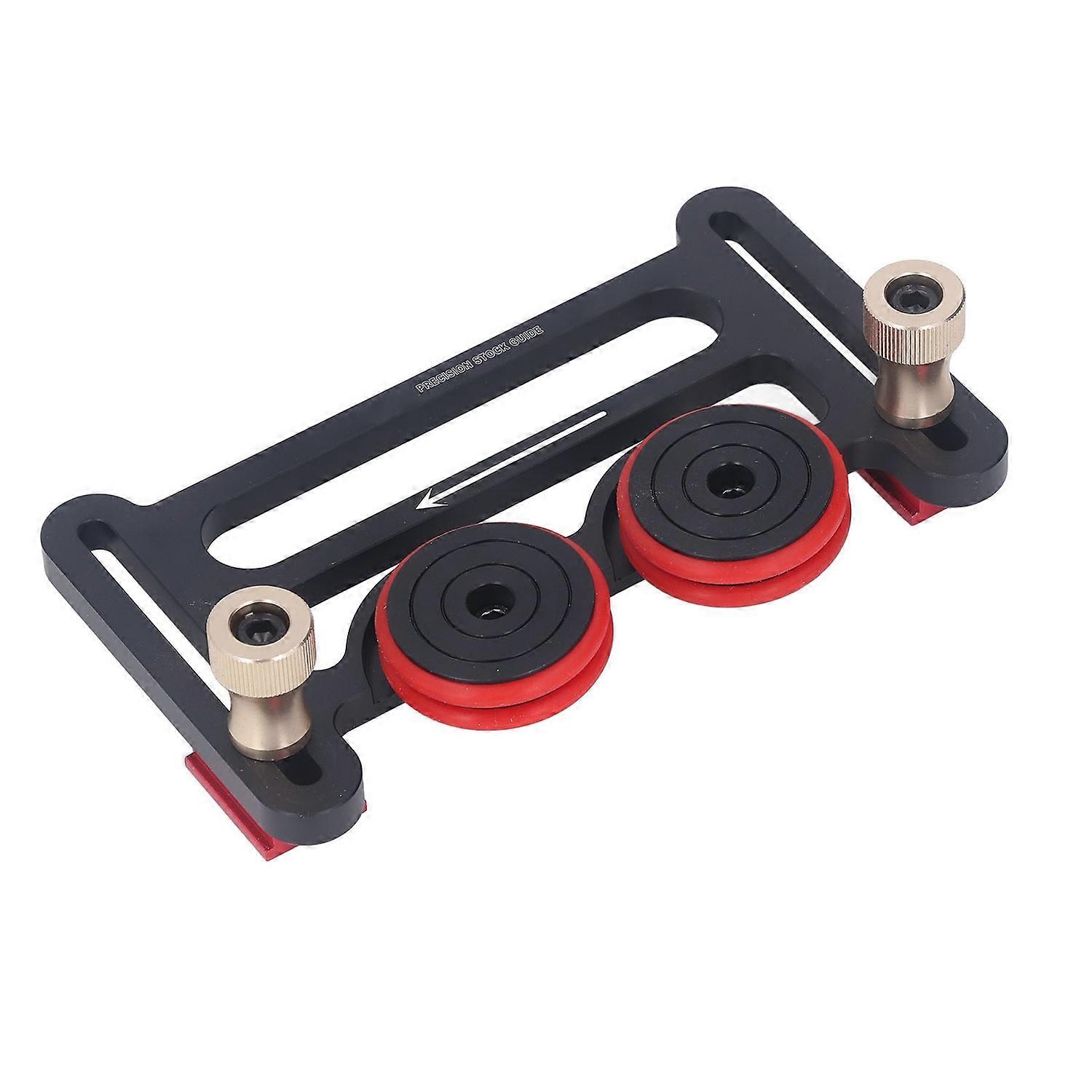 Double Wheel Bearing Stock Roller with Sliding Blocks Table Saw Feeding Guide Roller for Woodworking