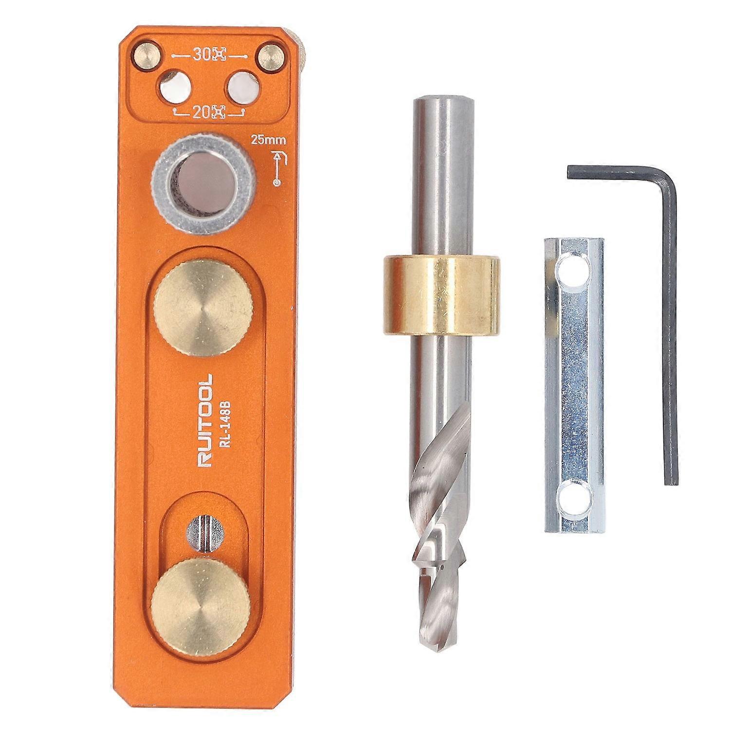 Aluminum Profile Drill Guide Set Kit Single Access Hole Extrusion Jig with M6 Countersunk Step Drill