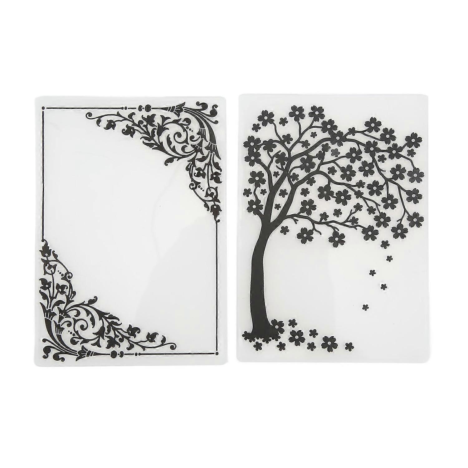 2pcs Embossing Folders Plastic Material Decorative Textures DIY Making Embossed Designs Templates fo