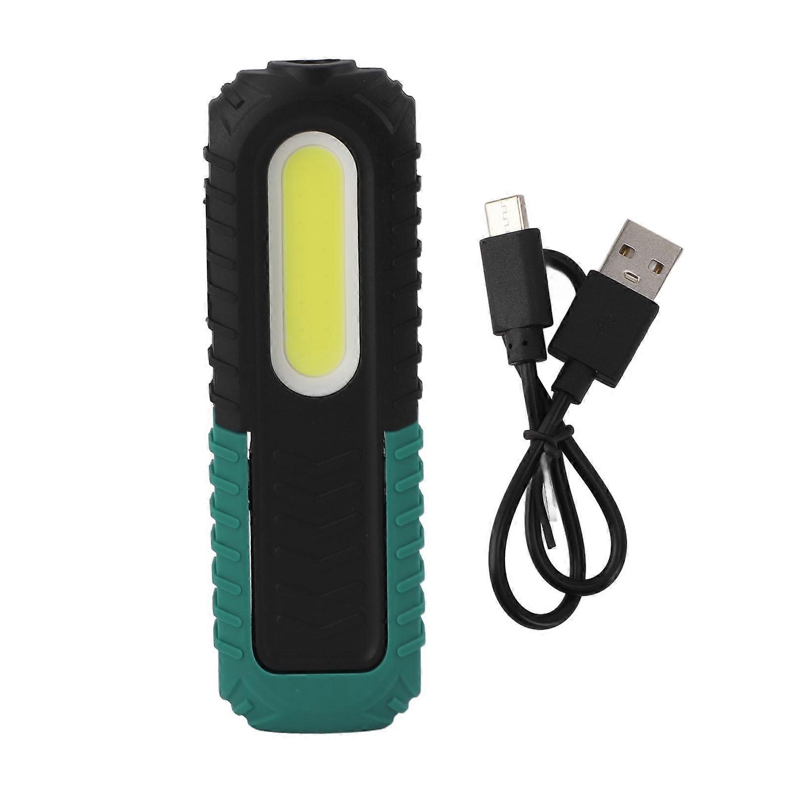 COB LED Handheld Work Light IP54 USB Rechargeable Flashlight with Rotating Base and Hanging Hook