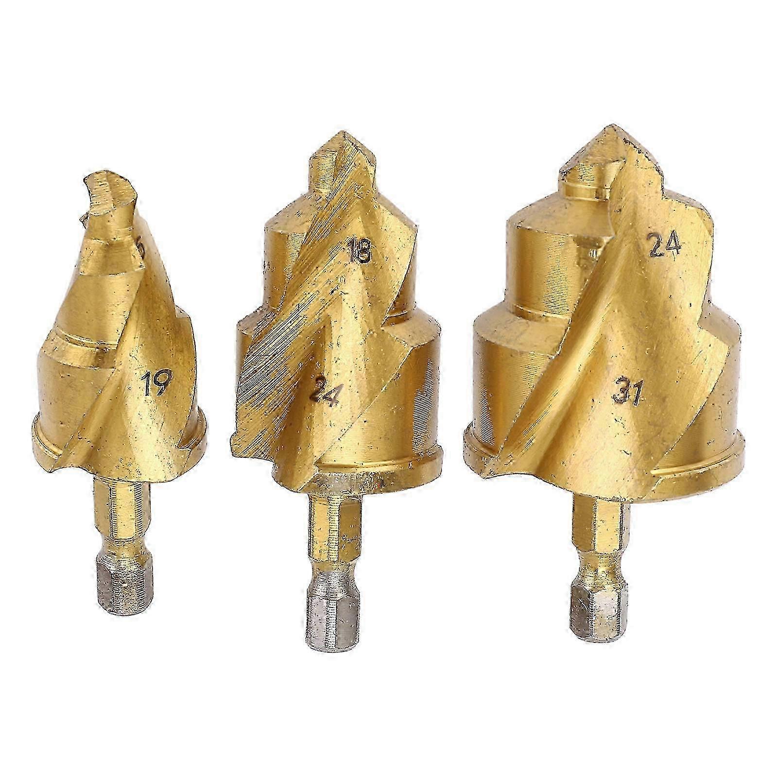 Water Pipe Lifting Drill Bits Heavy Duty Reaming PPR Pipe Expander Repair Tool with Limit Rotating Flute 1/4in Hex Shank