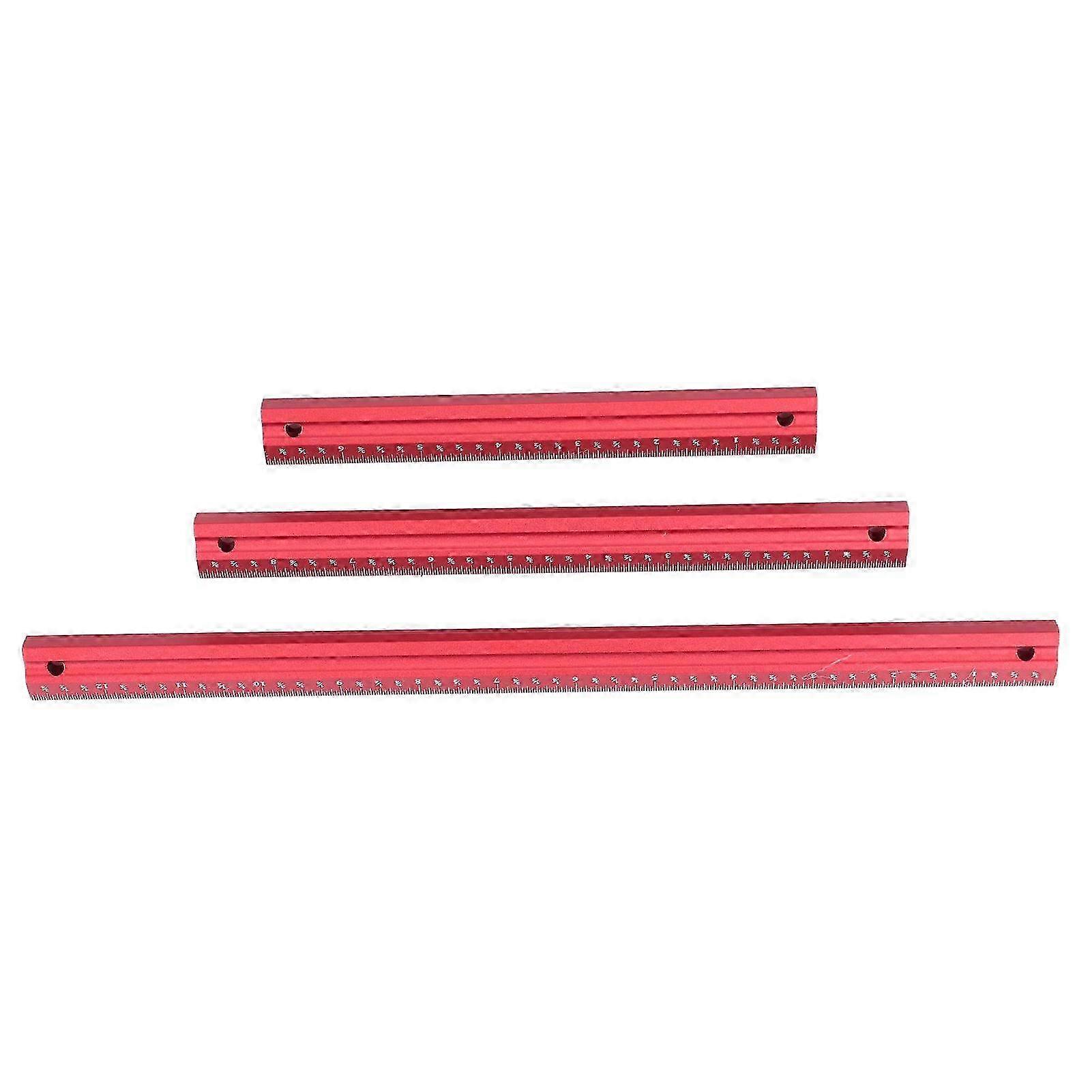 3Pcs Woodworking Ruler Aluminium Alloy Accuracy Pocket Scribing Square Ruler Carpenter Scribing Measuring ToolHwy