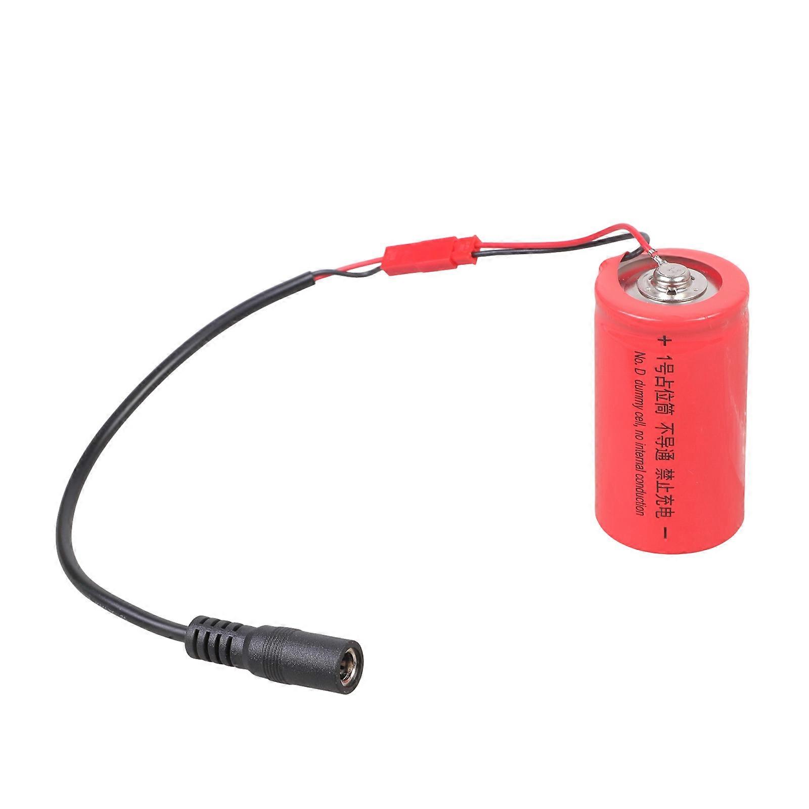 NonConductive LR20 D Battery Adapter Spacer Tube Featuring 5.5x2.1mm Female Port For External Adapter Connection  Red