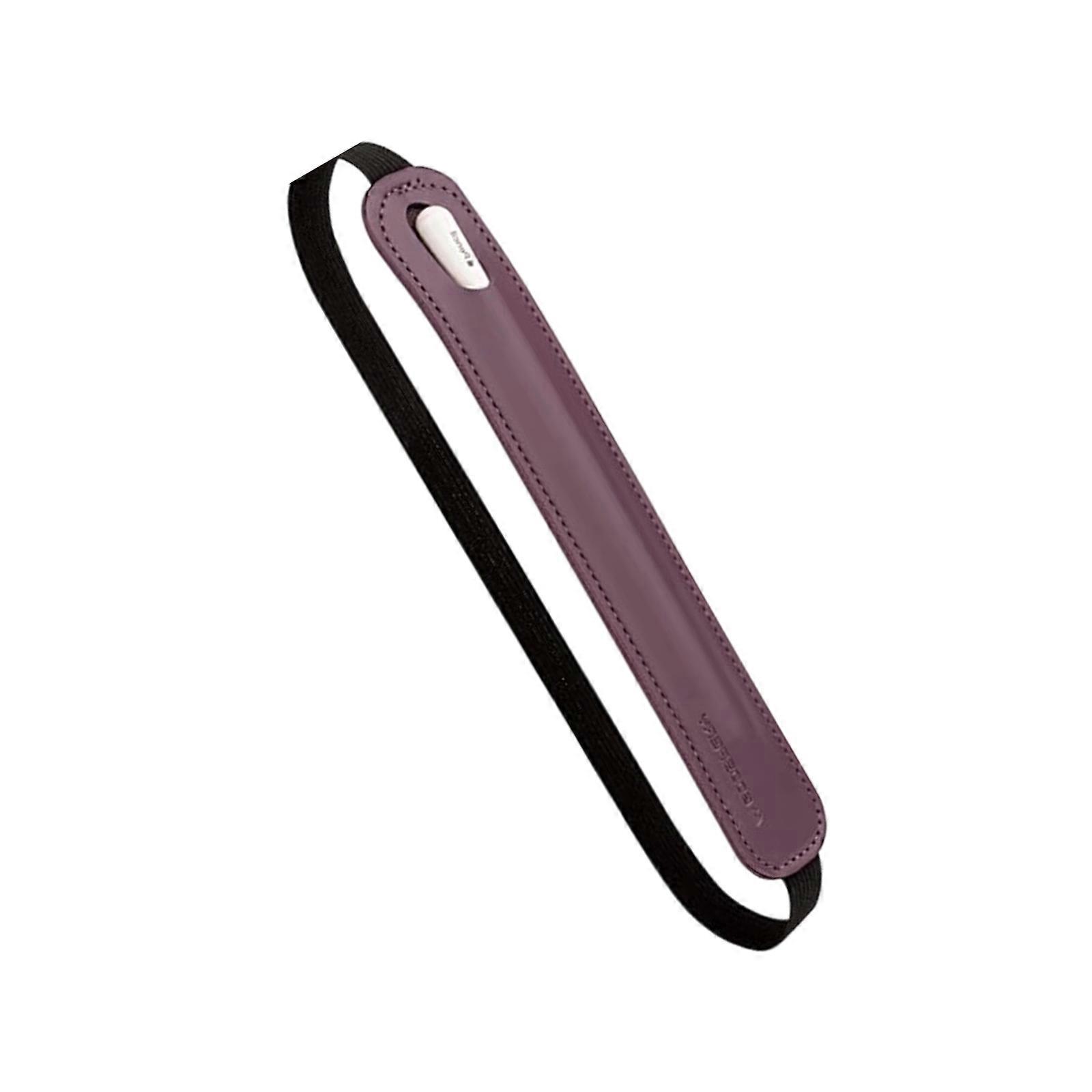 Stylish Elastic Styluses Pen Case Soft Leather Protective Cover Nonslip Storage Container For Digital Devices  Purple