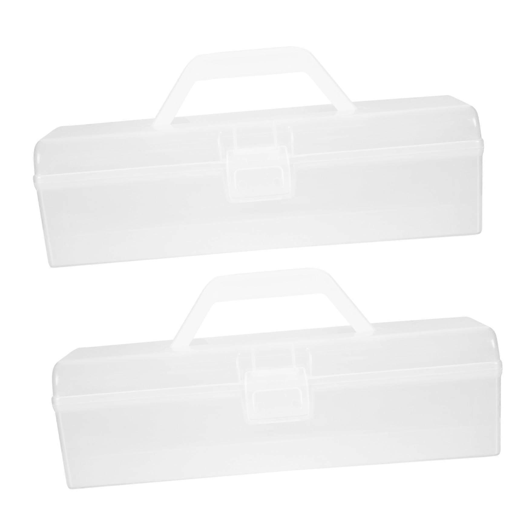 2 Pack Plastic Storage Containers with Secure Lids for Noodles, Office Desk and Home Organization