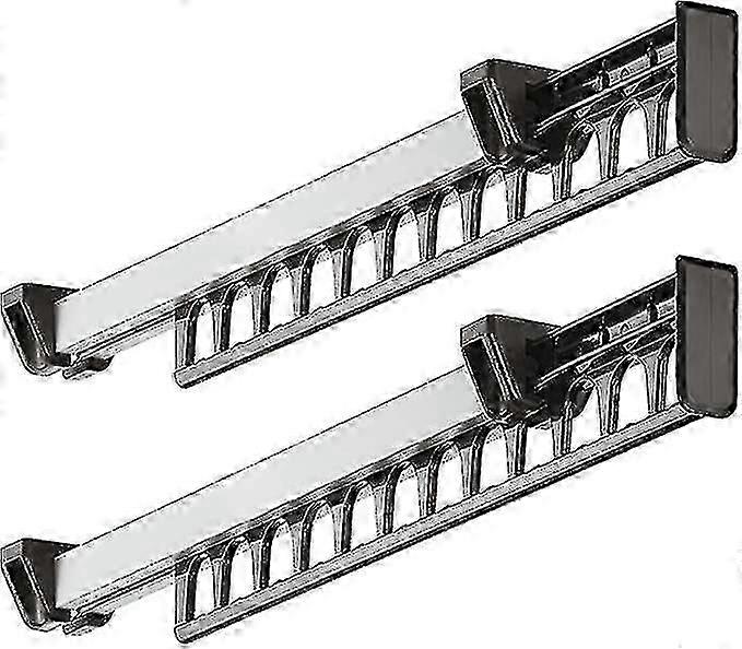 Sliding Coat Rack for Wardrobe with 12 Hangers Support 315mm Length Set of 2