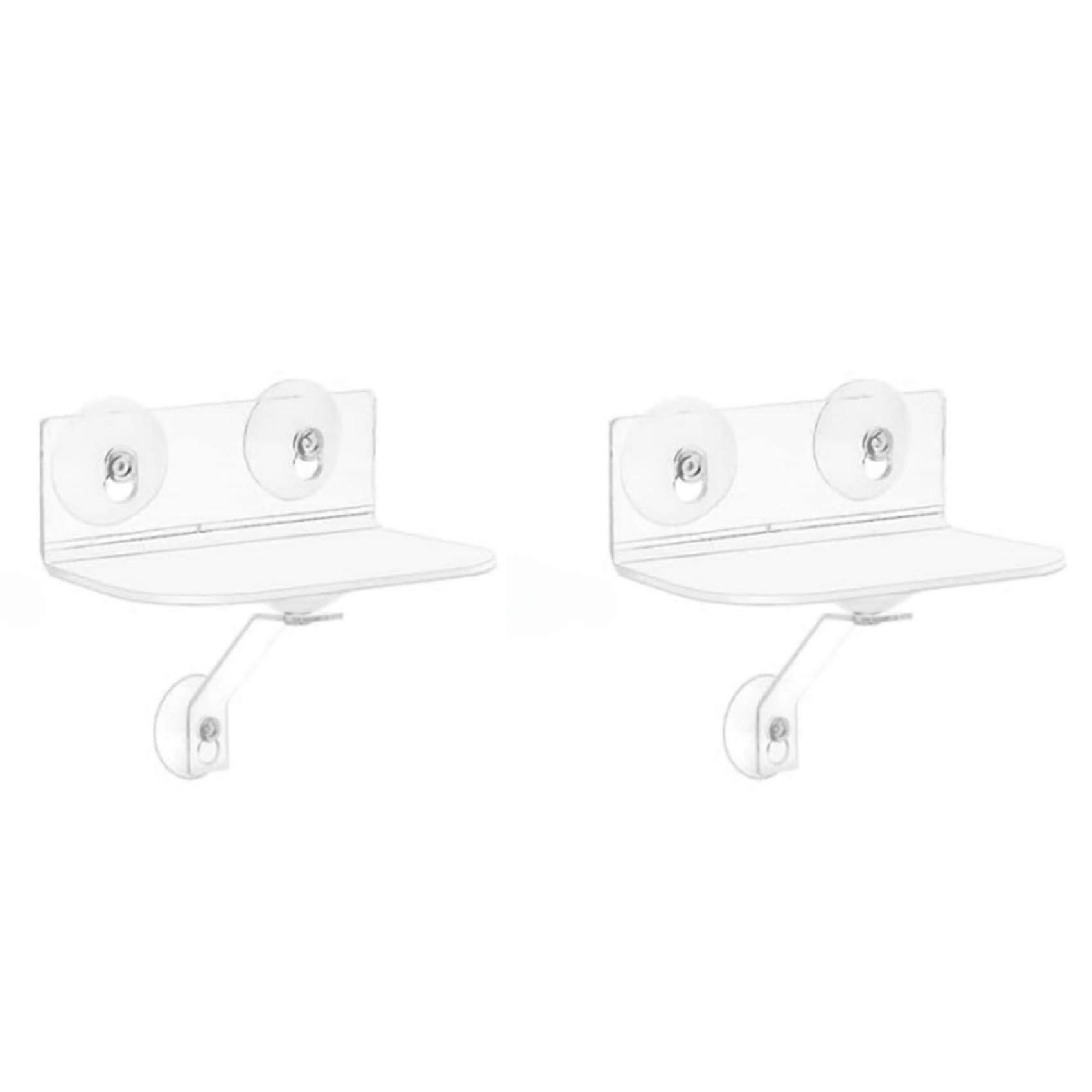 2X Clear Acrylic Window Shelf With Suction Cups, Hanging Shelf For Plants, Camera, And Picture Frame