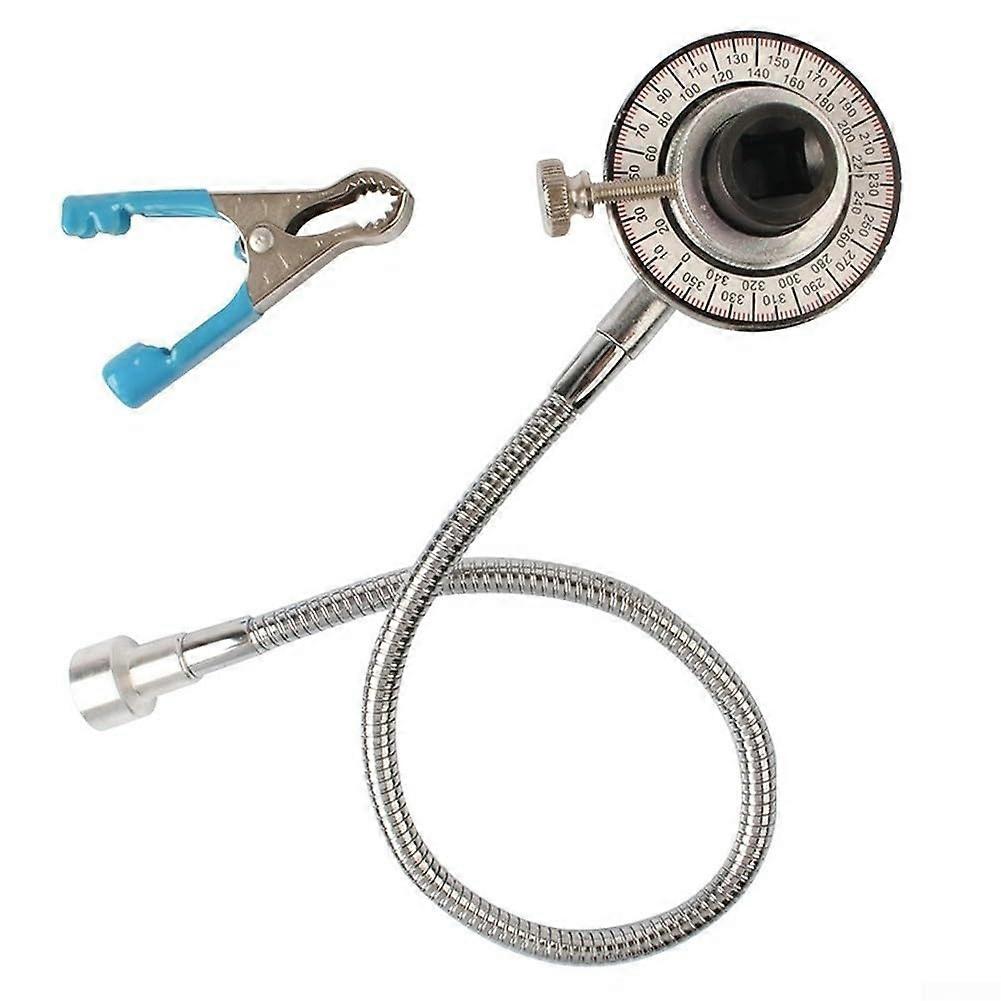 Torque Angle Gauge Wrench with Magnetic Clip, Dual Head, 360° Rotation for Automotive  (ClipOn Style)