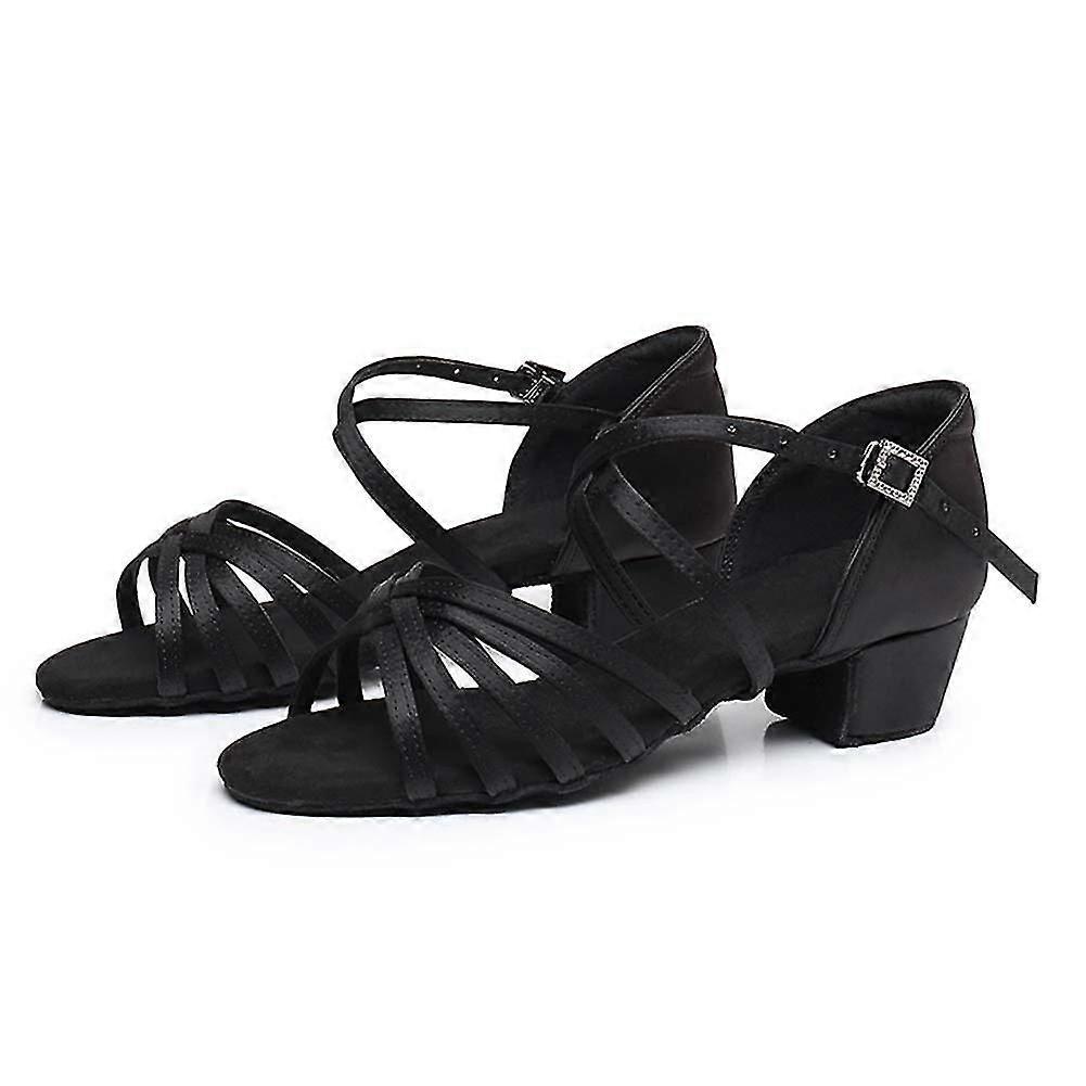 Professional Latin Dance Shoes with Cross Strap for Stage Performance