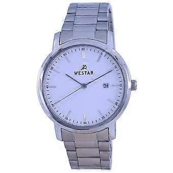 Westar White Dial Edelstahl Quarz 50243 STN 101 Herrenuhr
