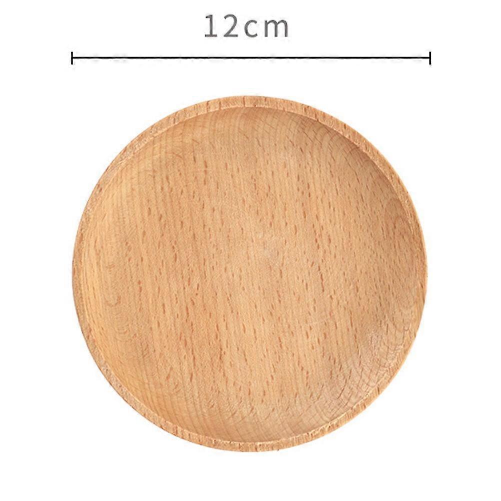 Tableware Solid Wood Round Dessert Plate Wooden Tray Snack Dried Fruit Plate