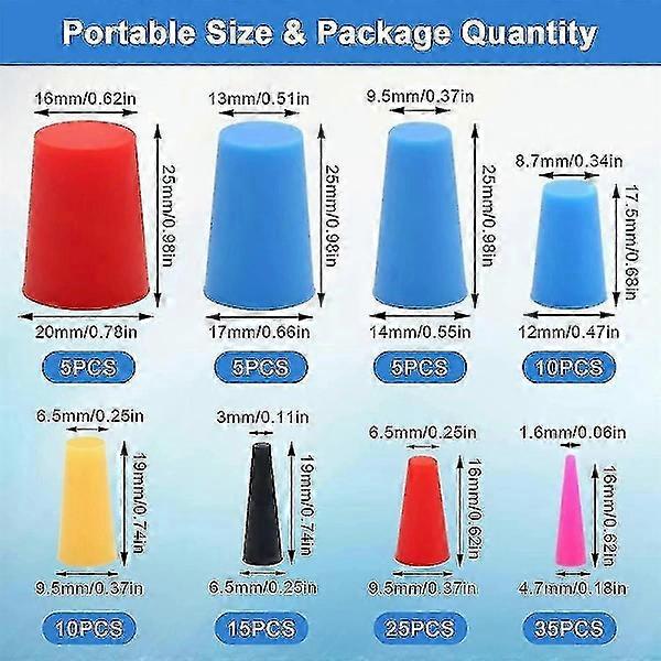 100 pcs Silicone Rubber Conical Plug, High Temperature Resistant Rubber Plugs For Hole Plug, Spr
