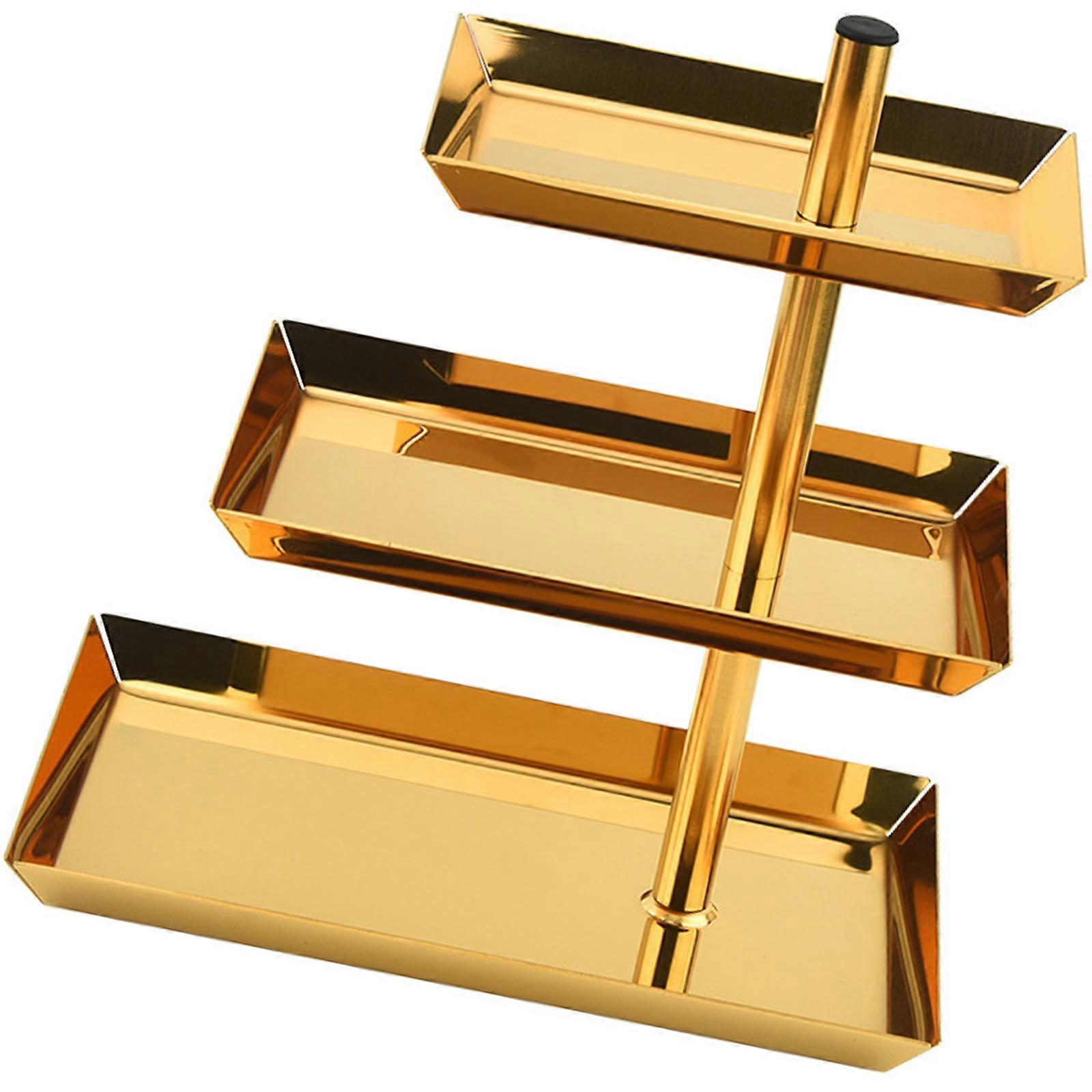 Modern Display Stand for Snacks Dessert Practical Storage Container Display Stand for Appetizer and Sweet Presentation  gold