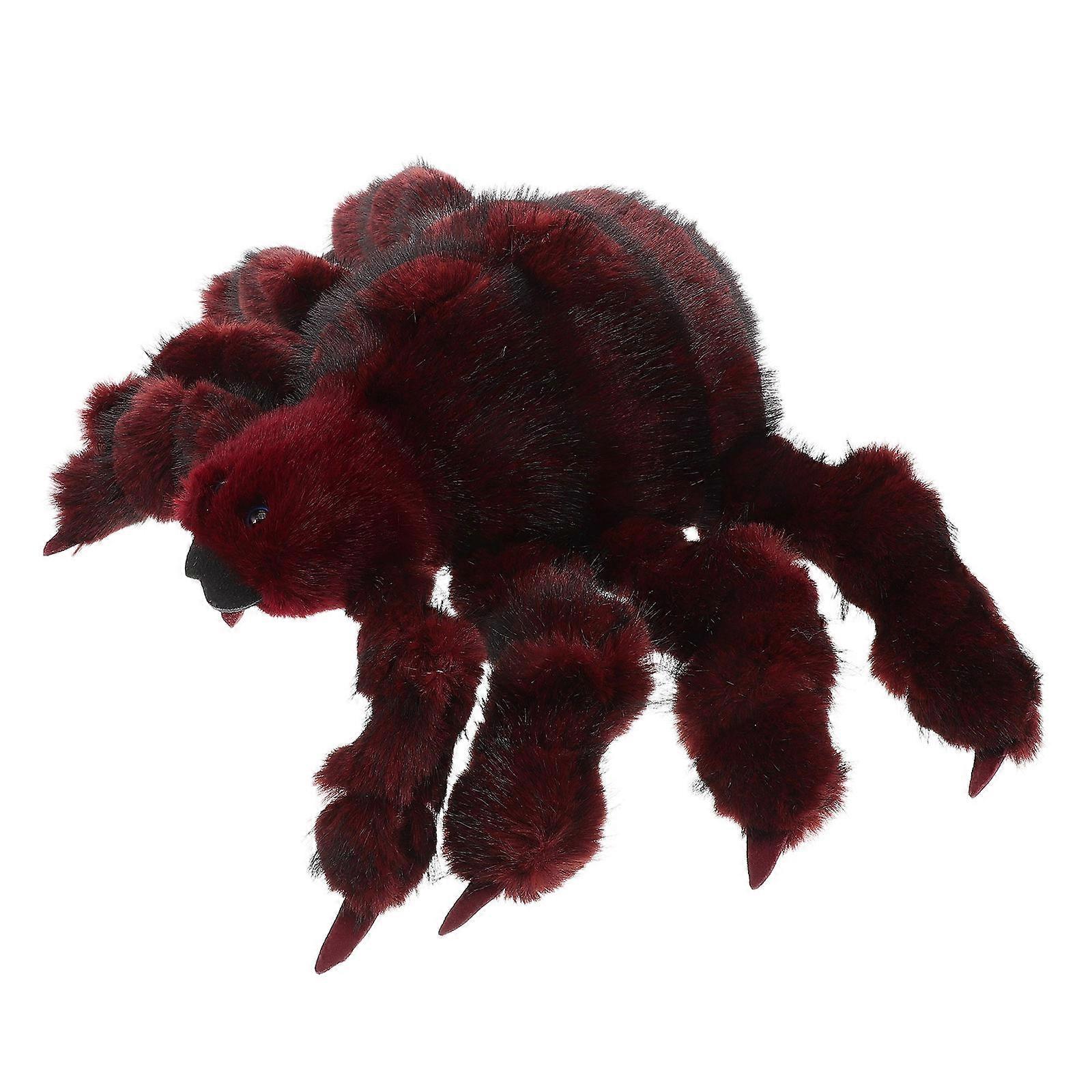 Automobile Plush Spider Toy for Car Rear Decoration Dark Red Plush Material