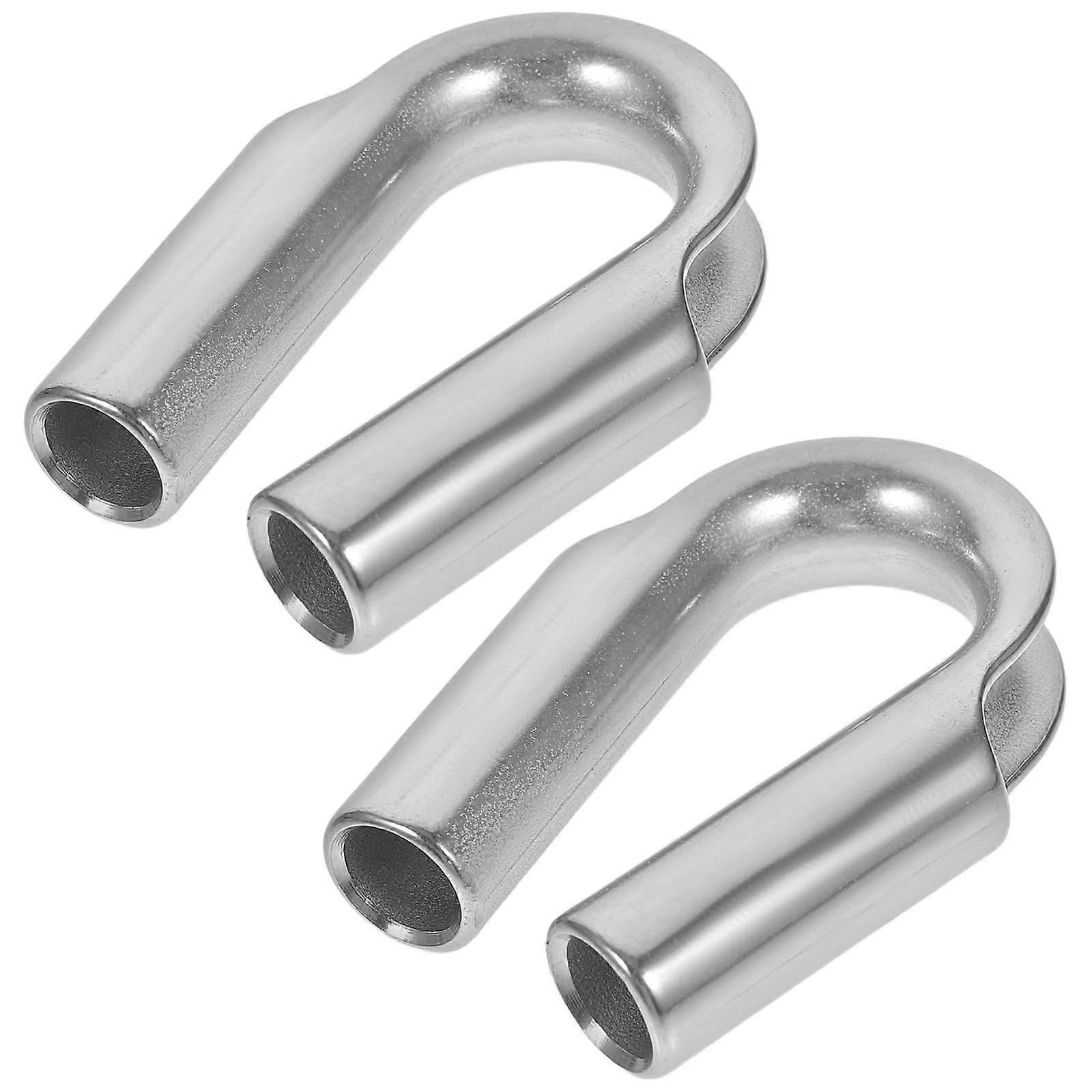 Silver Stainless Steel Thimble for Rope Efficient Installation 2Pcs