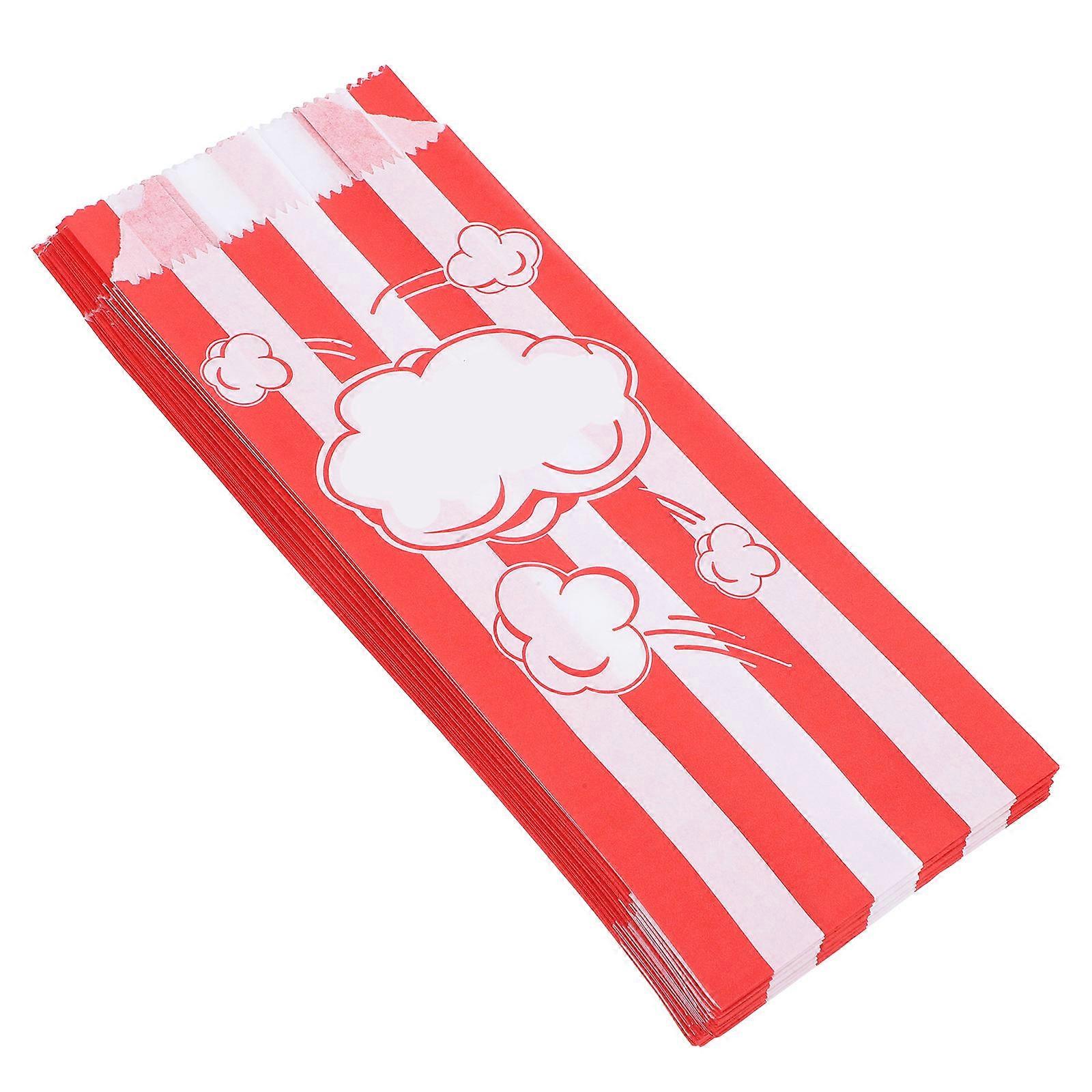 Greaseproof Paper Popcorn Snack Bags for Serving 30Pcs in Assorted Color