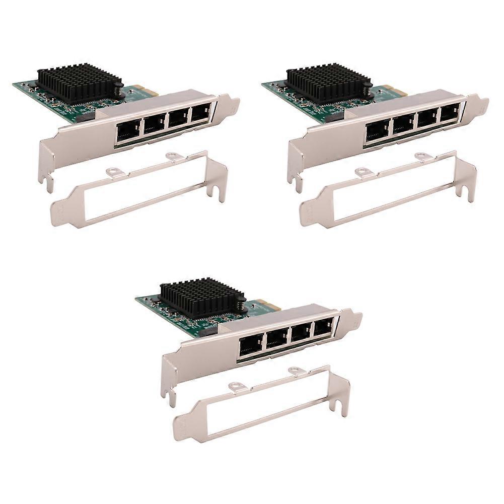 3X Network Cards Network/Lan Adapter PCI-E Network Card Realtek RJ45 Internet Ethernet Gigabit 4 Port Network Card