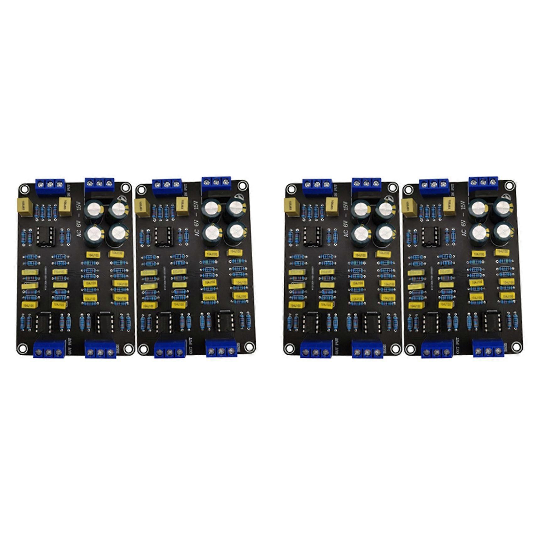 4Pcs 2 Way Active Crossover Filter Treble Bass Audio Speaker Frequency Divider with NE5532 Pre-Chip for Modified Audio