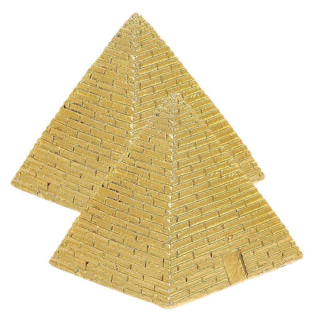 Egyptian Pyramid Statue 2pcs Mini Resin Model with Intricate Detailing for Aquarium and Zen Garden Decor