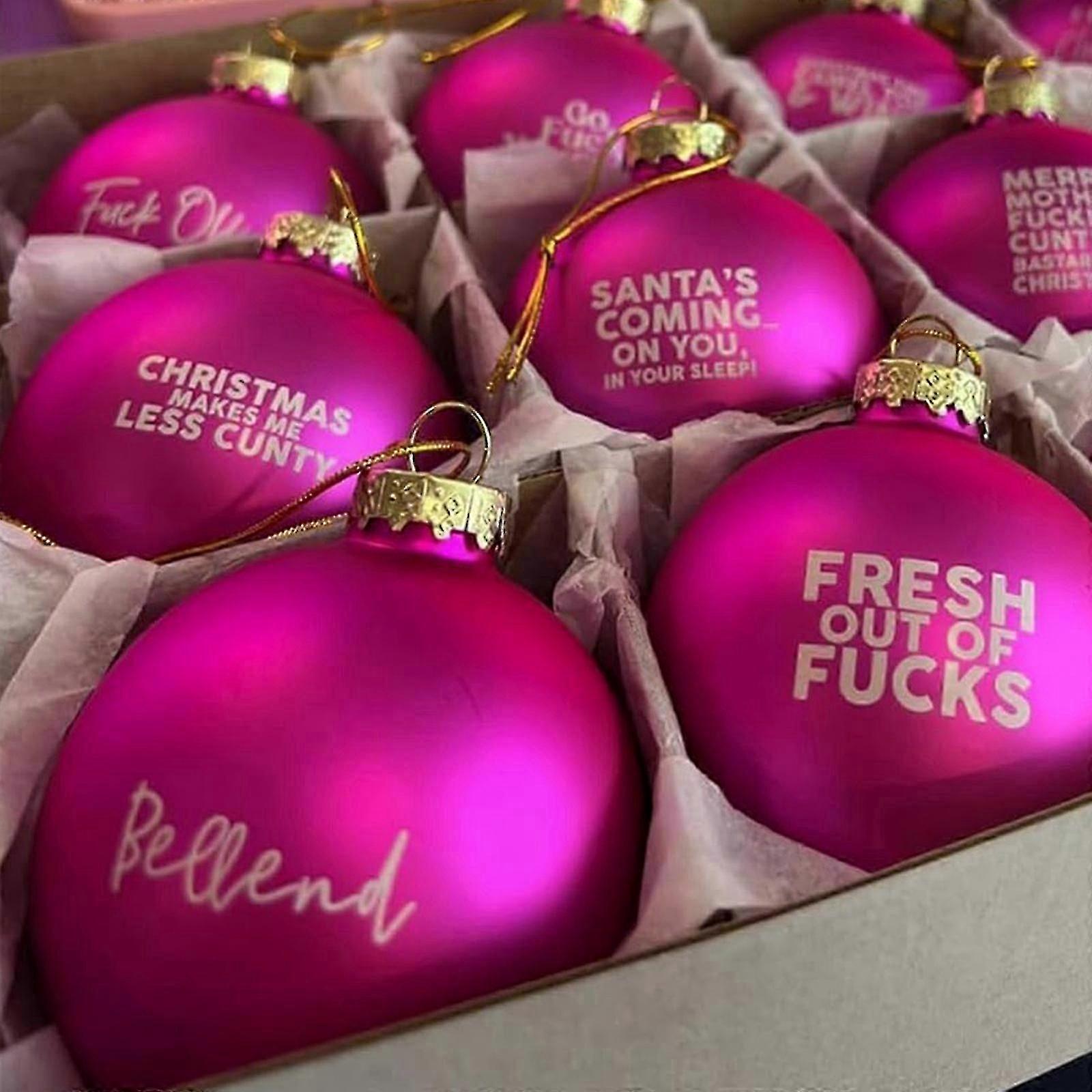 Funny Christmas Ornaments, Set of 12 Hanging Tree Decorations with Humorous Sayings