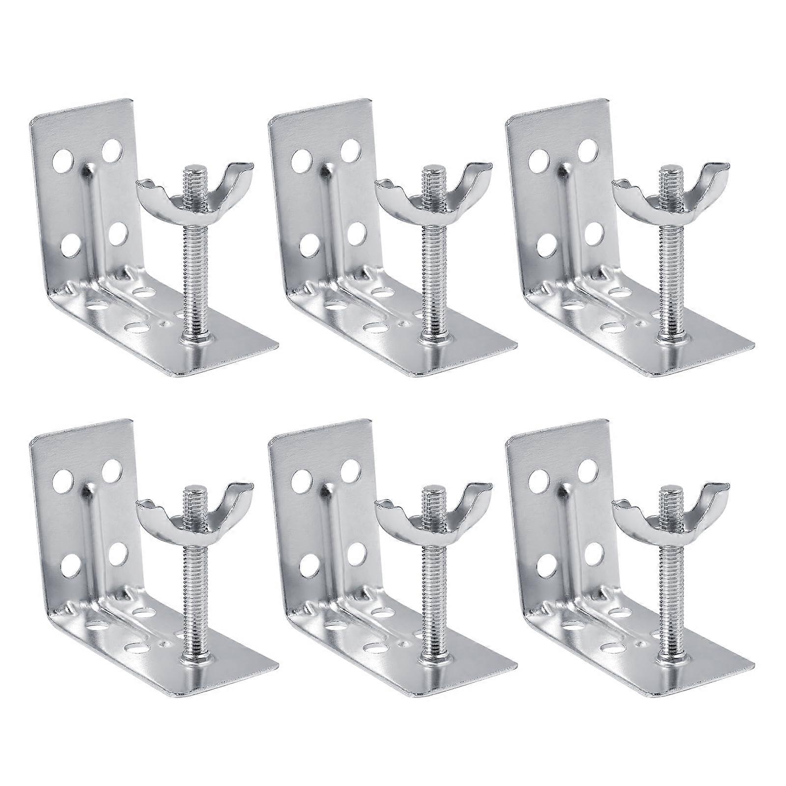 6PCS Roman Shade Brackets Hardware Kit, Durable Metal L Brackets for Wall and Ceiling Mount