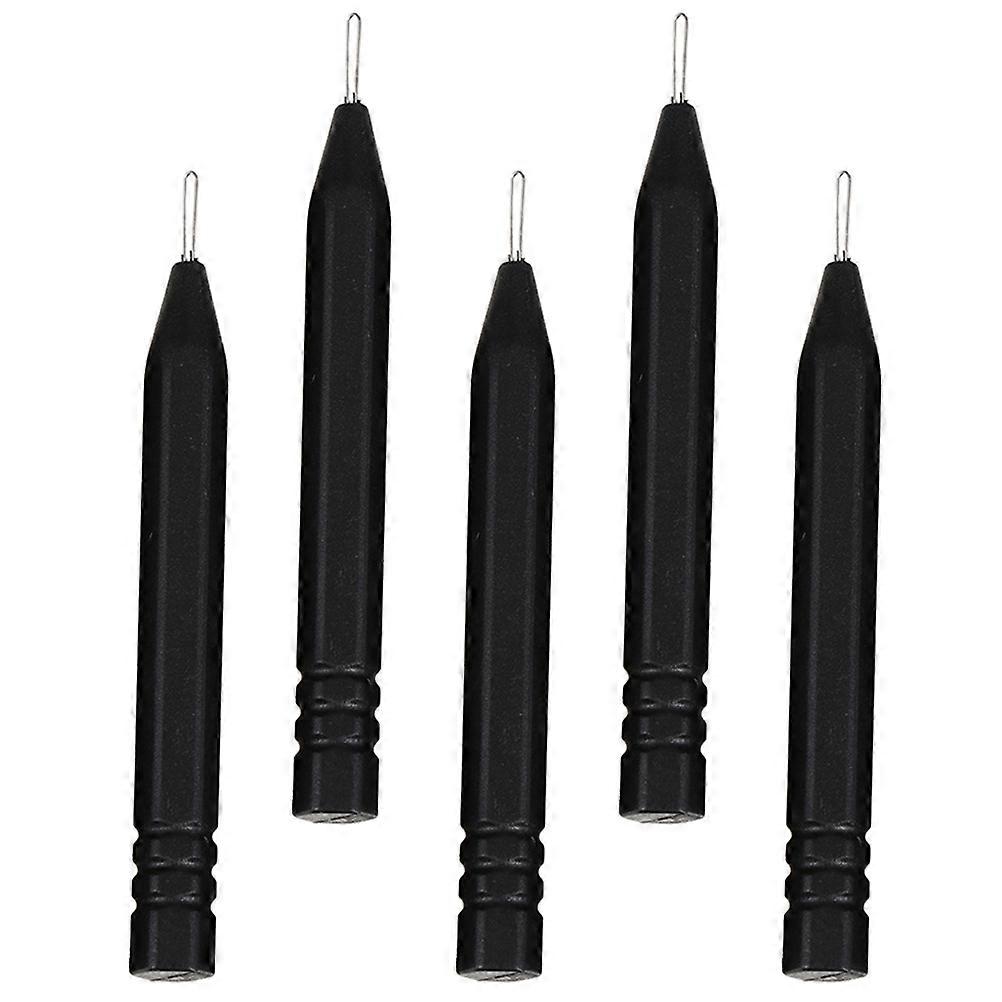 Hearing Aid Cleaning Tools Set 5 Pcs Designed For Earwax Removal Black Durable ABS For Efficient Use