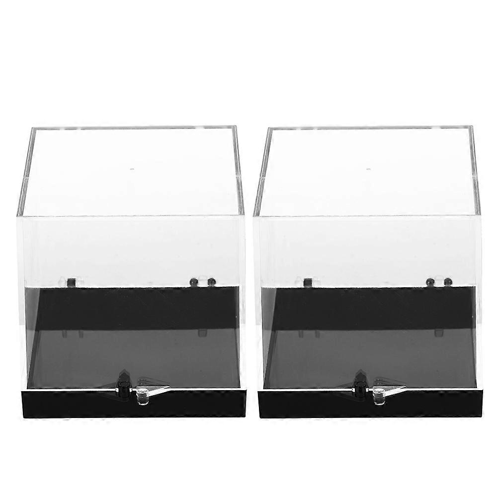 Gemstone Display Boxes for Collection 2Pcs Clear Plastic Rock Storage Case