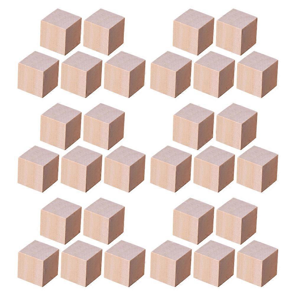 Wood Blocks for DIY Use 50Pcs Unfinished Khaki Square Wooden Blocks Crafts