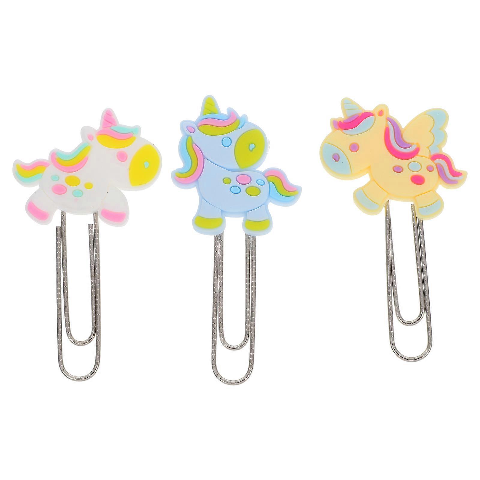 Cute Paper Clip Bookmarks for Book 3Pcs Creative Metal Binder Clips Assorted