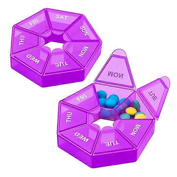 Small & Convenient Dosett Medicine Box (Weekly Box) Purple