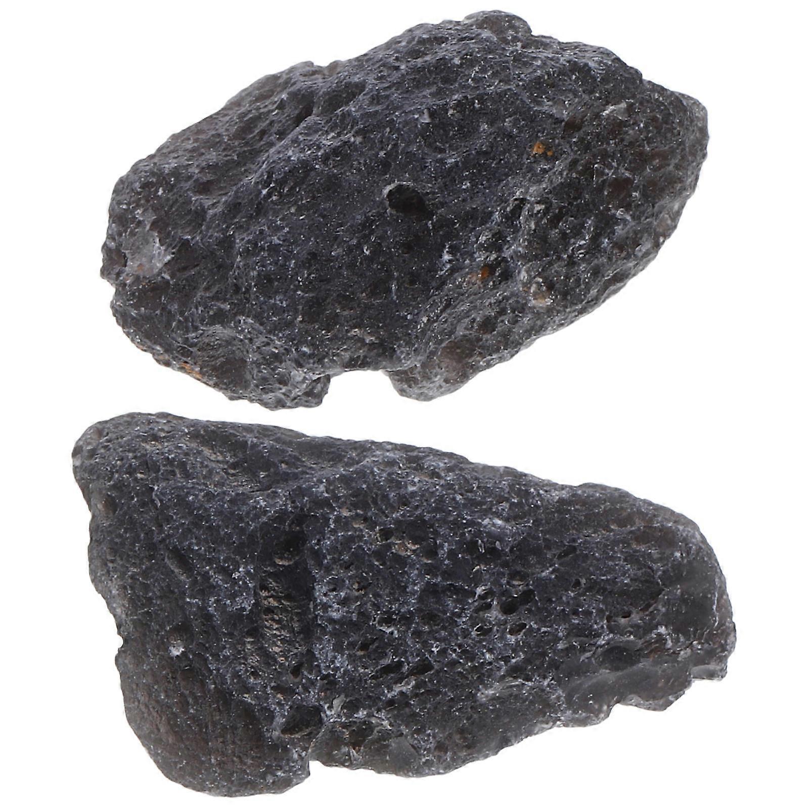 Meteorite Stone Decor Rough Stone Meteorite Sample with 2Pcs for Science Teaching