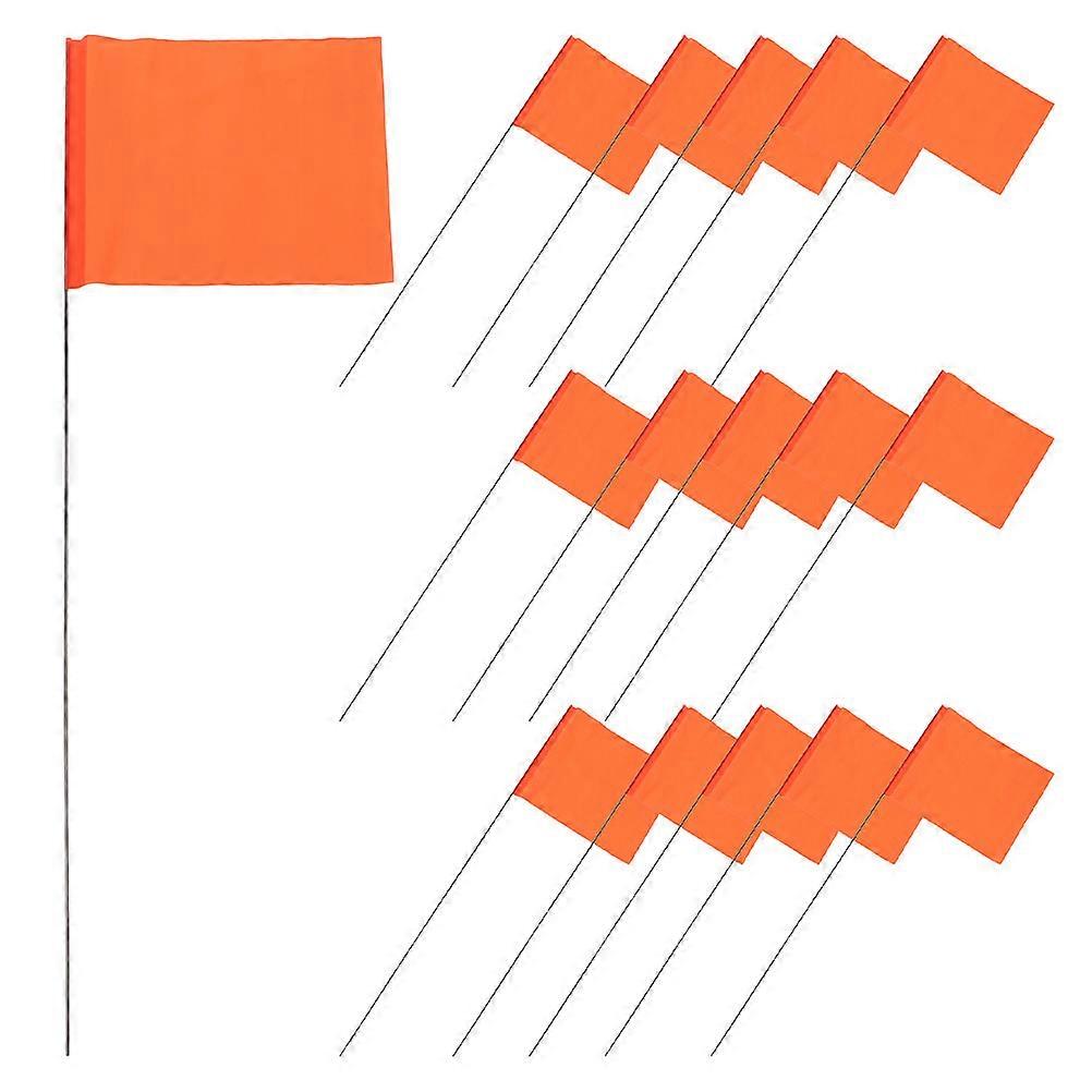 Orange Ground Signal Marker Flags for Yard Use 25Pcs Set