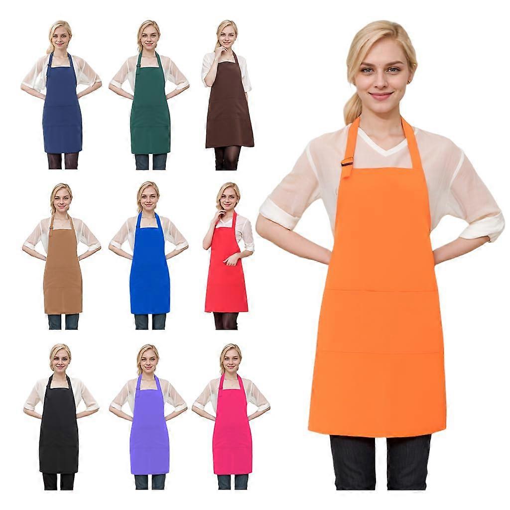 Chef Apron Black Waterproof Adjustable with 3 Deep Pockets for Kitchen Cooking Restaurant Use