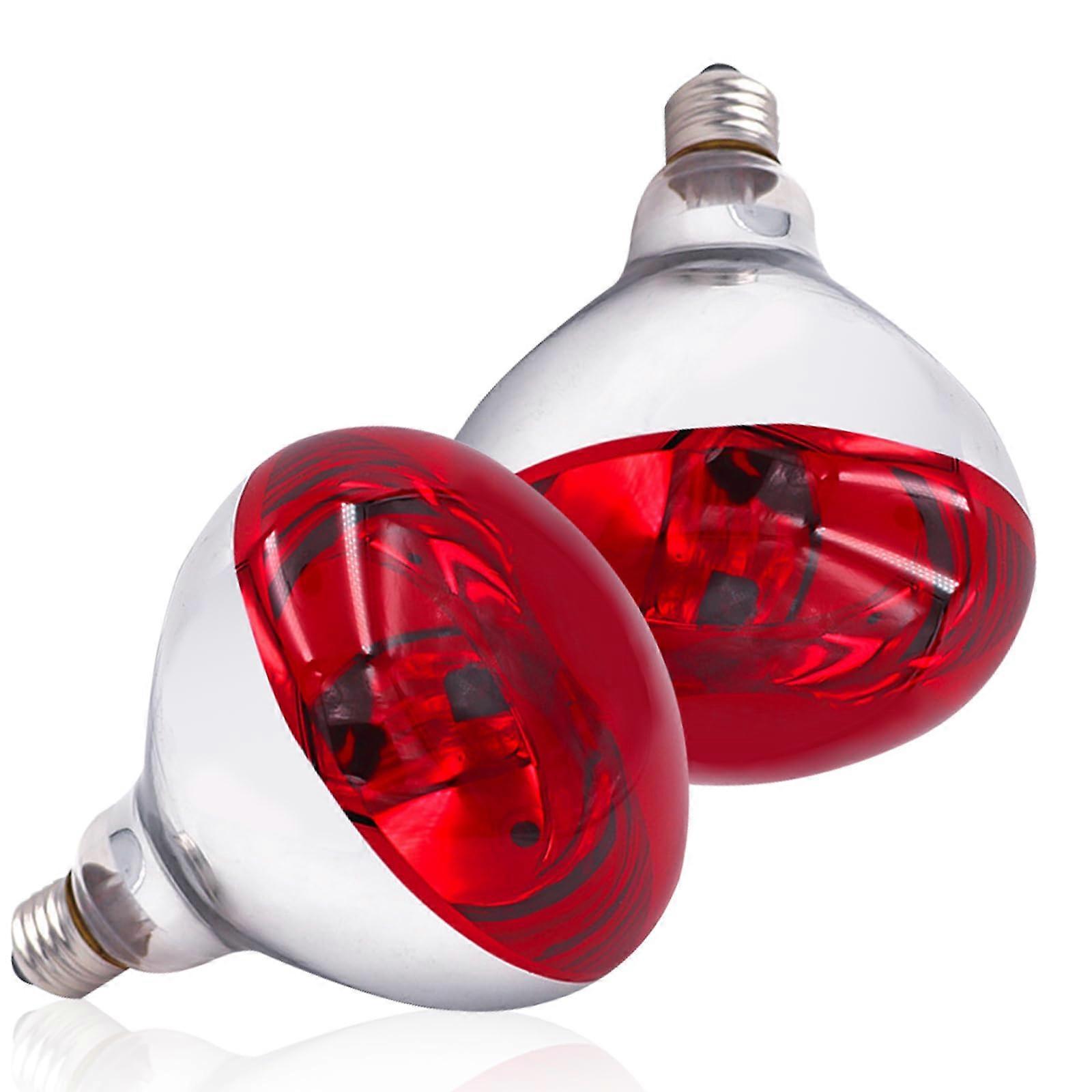 250W R40 Red Heat Lamp Bulbs 2Pack for Poultry Reptiles Pets Coop Brooder Sauna E26 Base