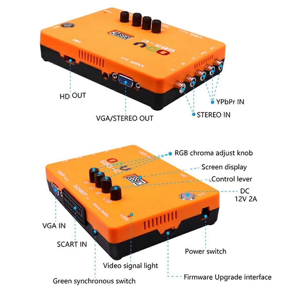 ODV-GBS-C AIO Adapter Resolution Control RGBS/YPBPR/RGBHV to VGA/ Retro Game Console for PS1/2/3/N6