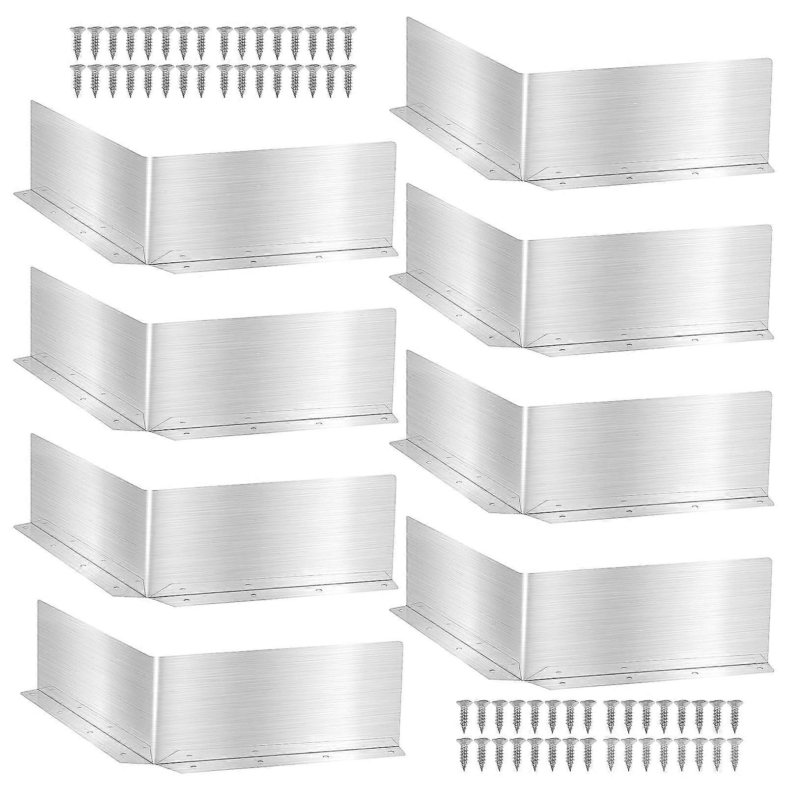 8 Pcs Aluminum Gutter Splash Guards Rainwater Diverter for Roof Corners with Screws Rustproof Foldable