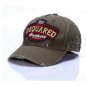 Men's Cotton Baseball Cap Spring And Summer Hat Embroidery Letters Dsquared Armygreen