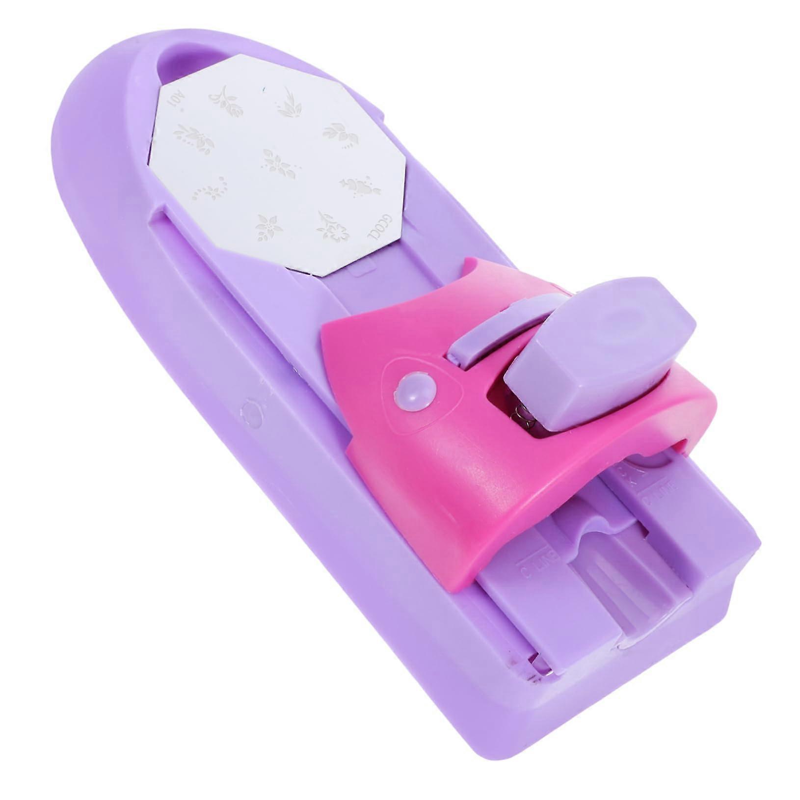 Nail Art Stamping Kit with Multiple Pattern Plates for Professional DIY Nail Designs Purple