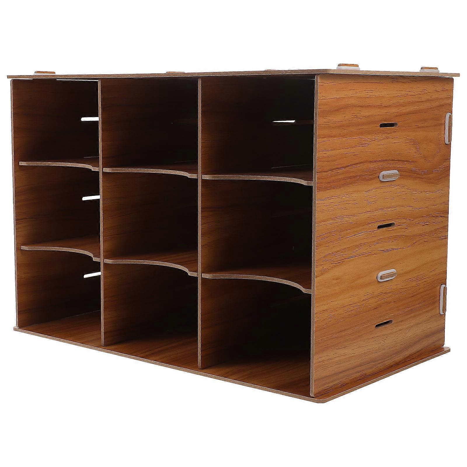 Light Brown Desktop Storage Box for Office Document 2Pcs